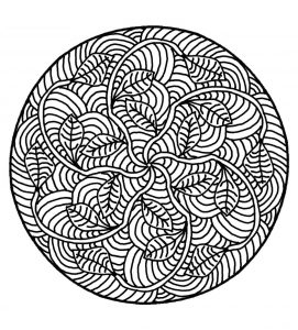 Mandala to color flowers vegetation to print 12